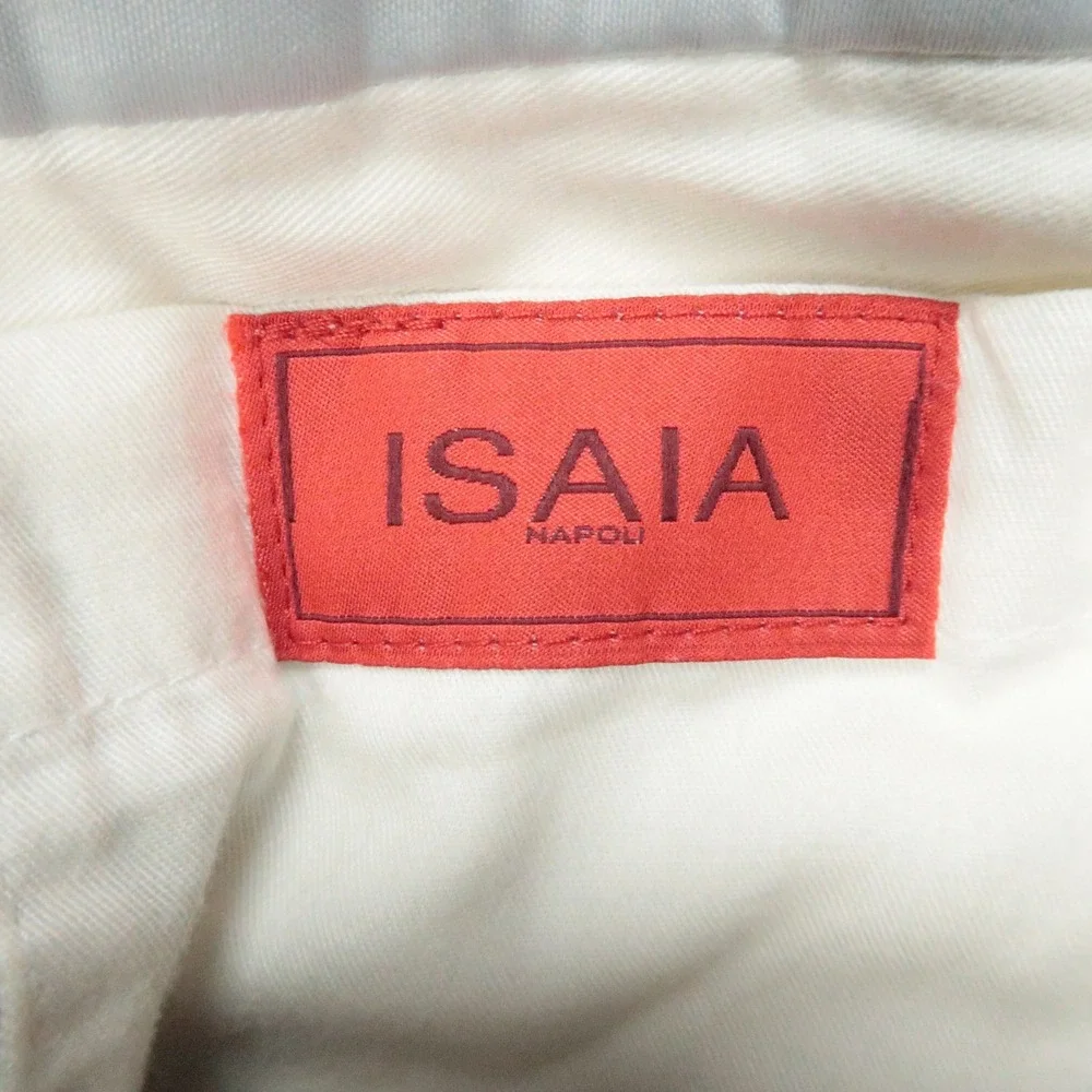 Isaia Napoli Pants Mens 40x32 Gray Wool Flannel Flat Front Straight Trouser